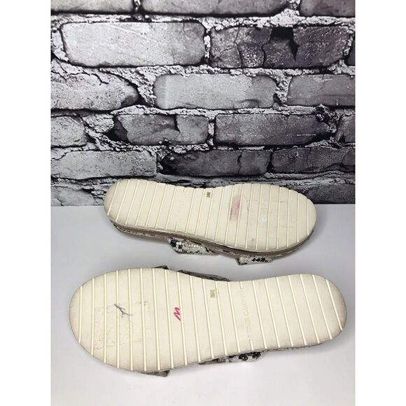 Vince Camuto Ravensie Taupe Leather SnakeSkin Flatform Sandals Women 10M US/42EU - Picture 12 of 16